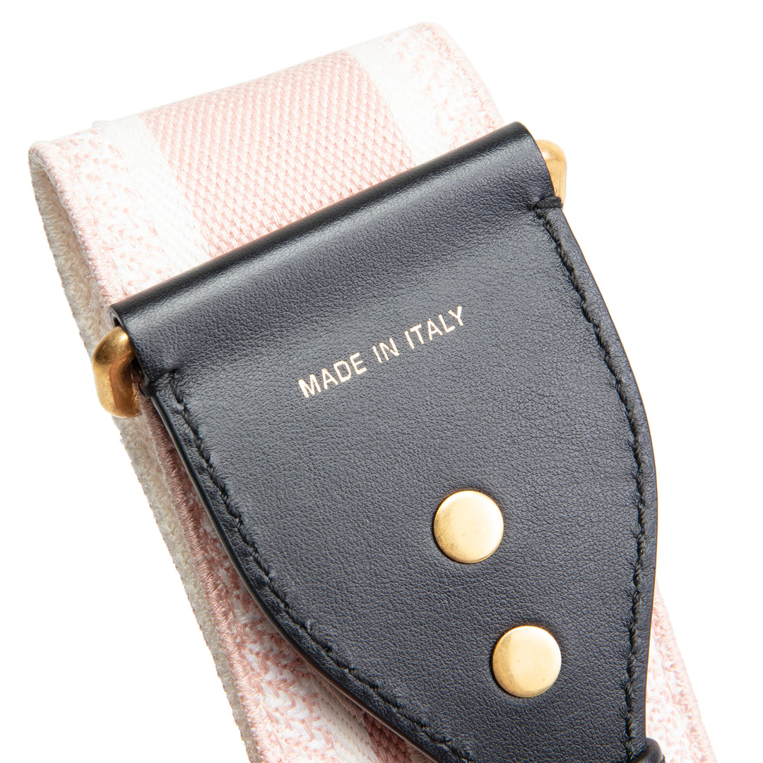 CHRISTIAN DIOR Adjustable Canvas Shoulder Strap - Pink