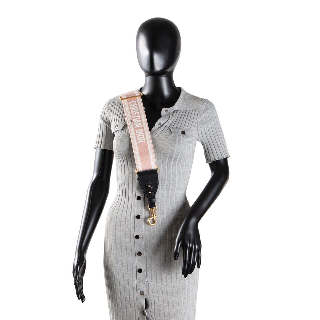 CHRISTIAN DIOR Adjustable Canvas Shoulder Strap - Pink