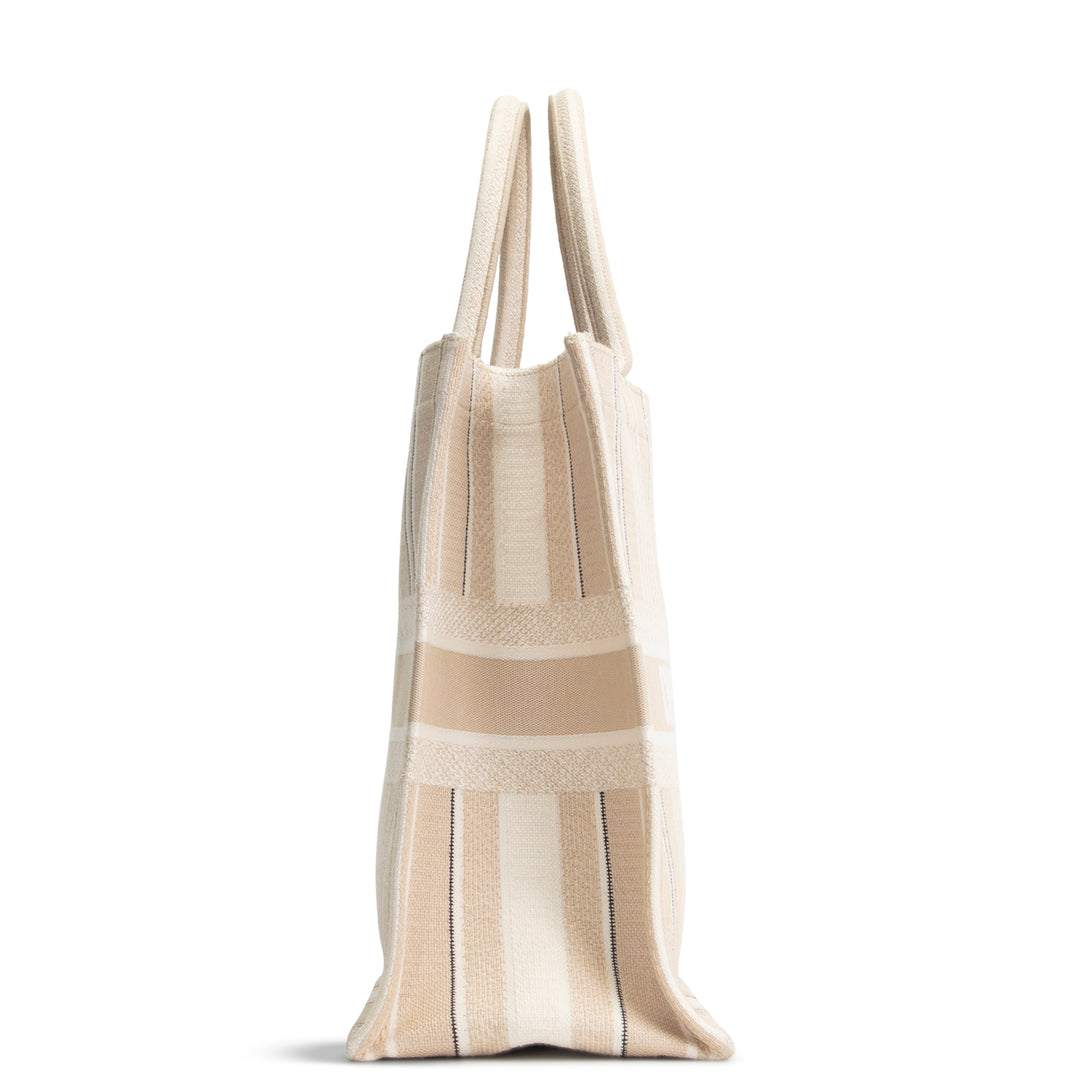 DIOR Striped Canvas Book Tote - Large