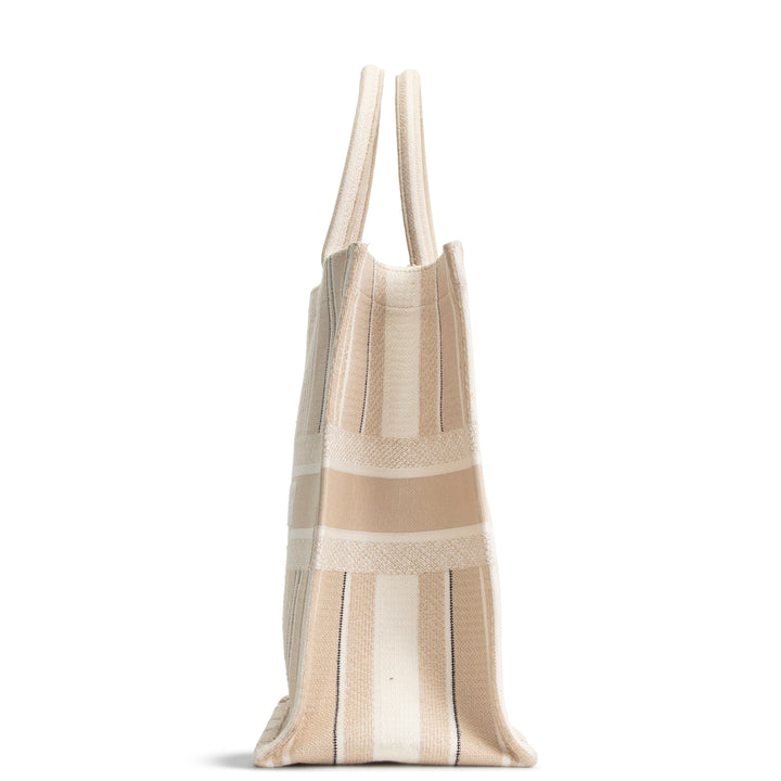 DIOR Striped Canvas Book Tote - Large