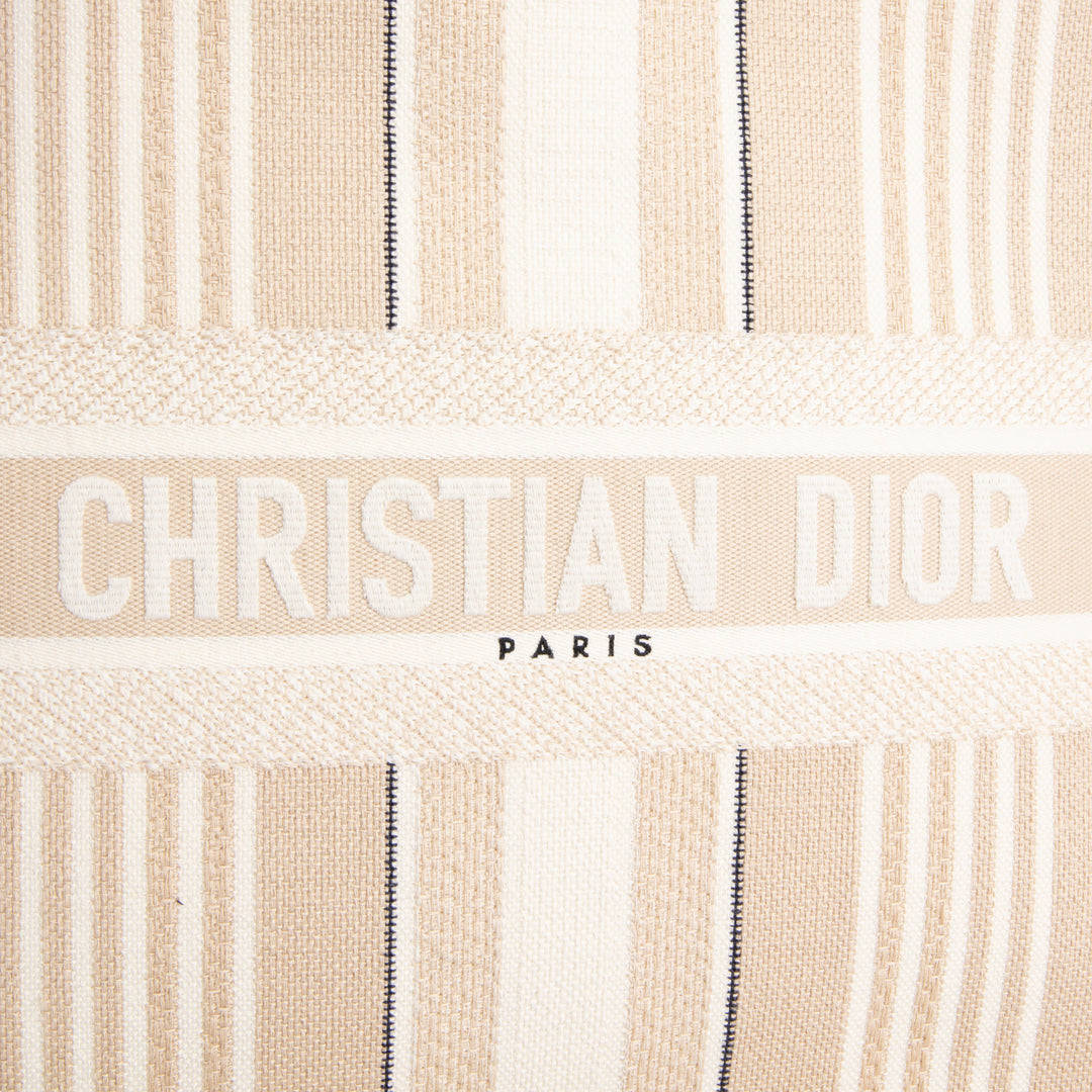DIOR Striped Canvas Book Tote - Large