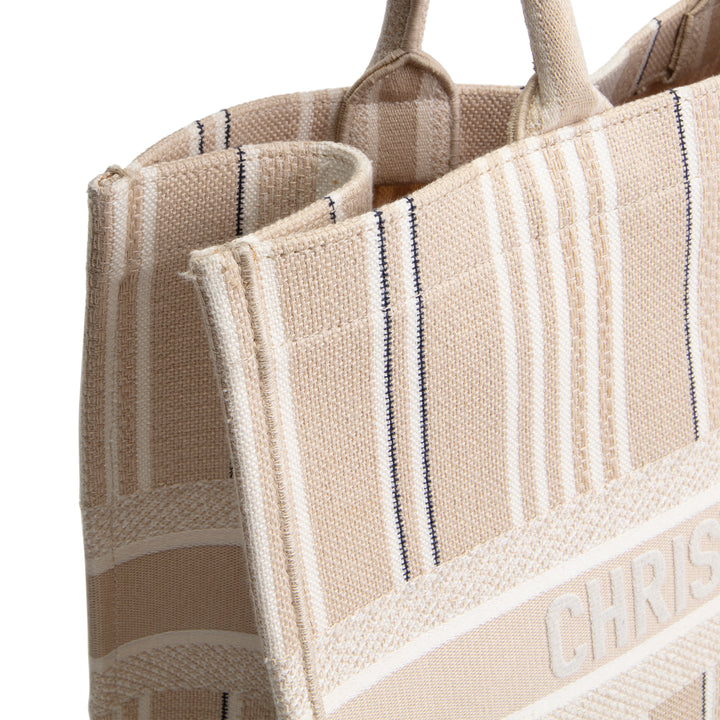DIOR Striped Canvas Book Tote - Large
