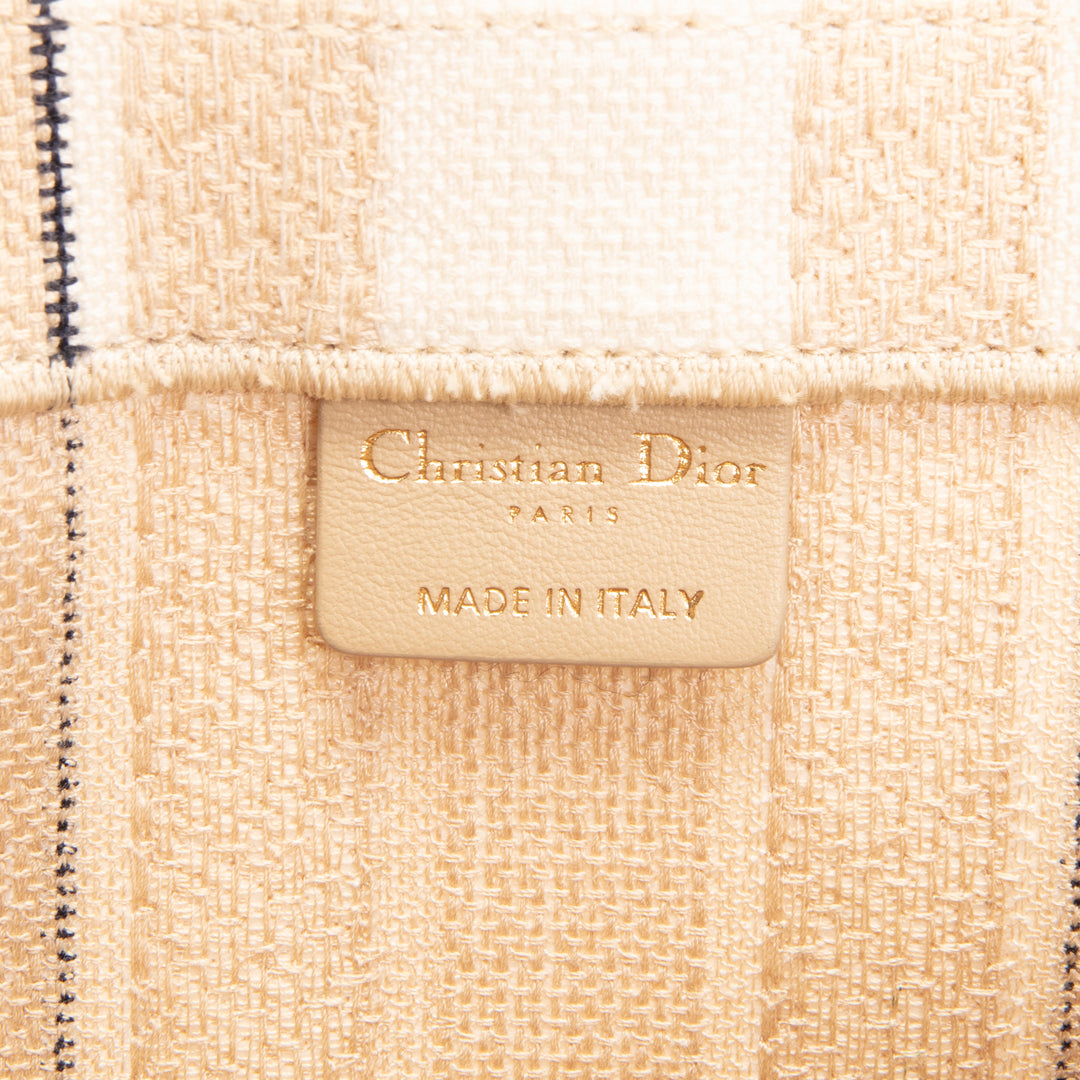 DIOR Striped Canvas Book Tote - Large