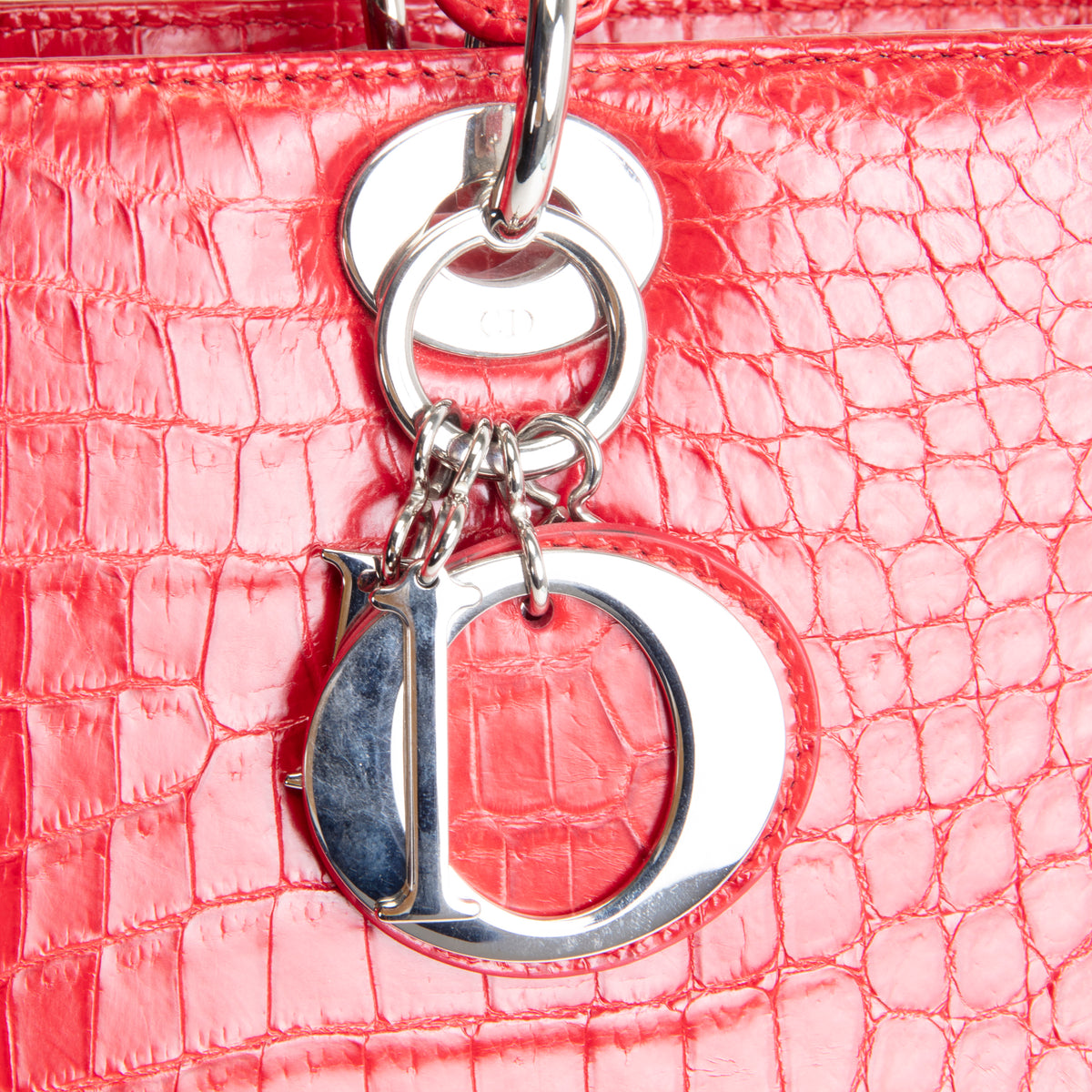 DIOR Large Lady Dior w/ Strap - Crocodile