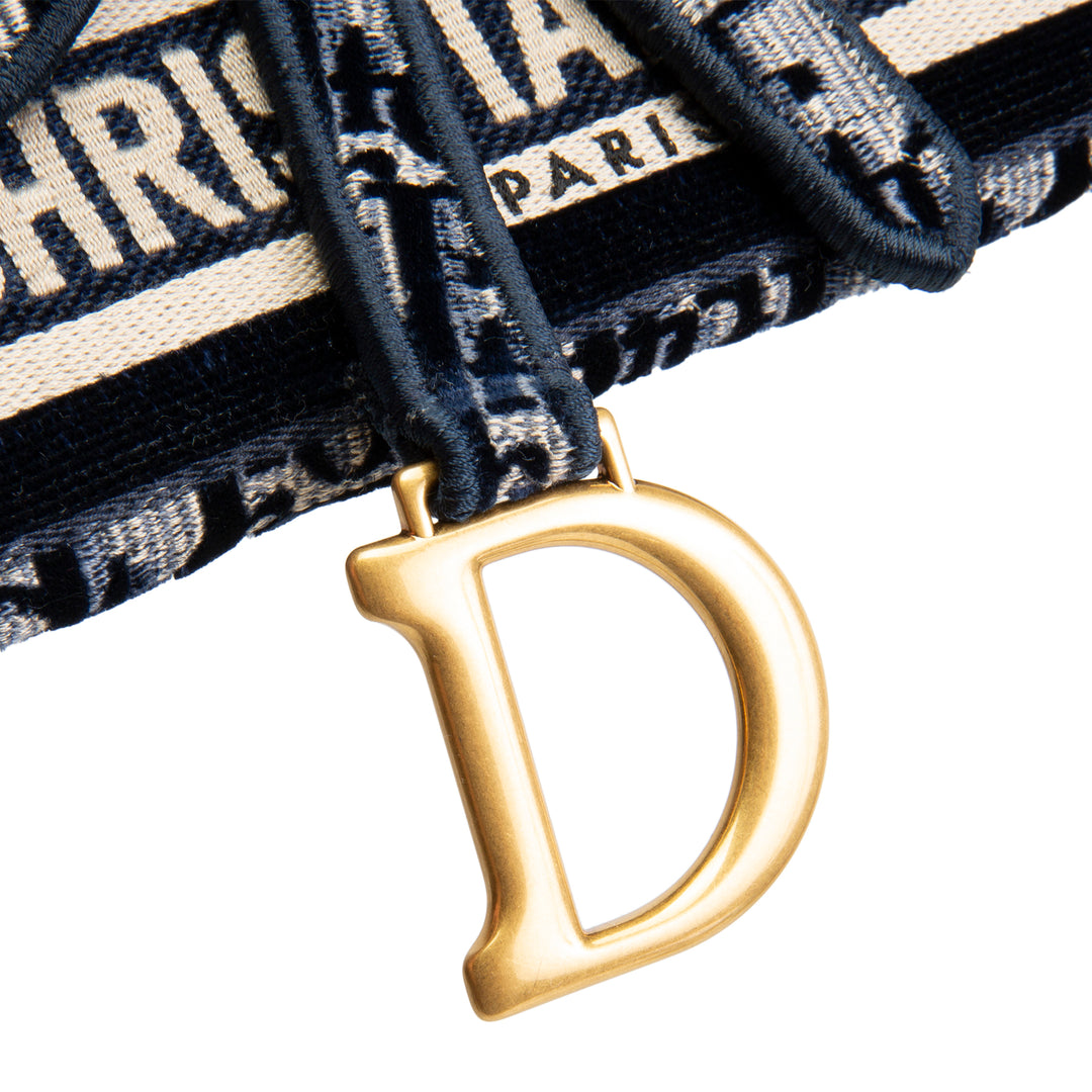 DIOR Velvet Oblique Saddle Belt Bag