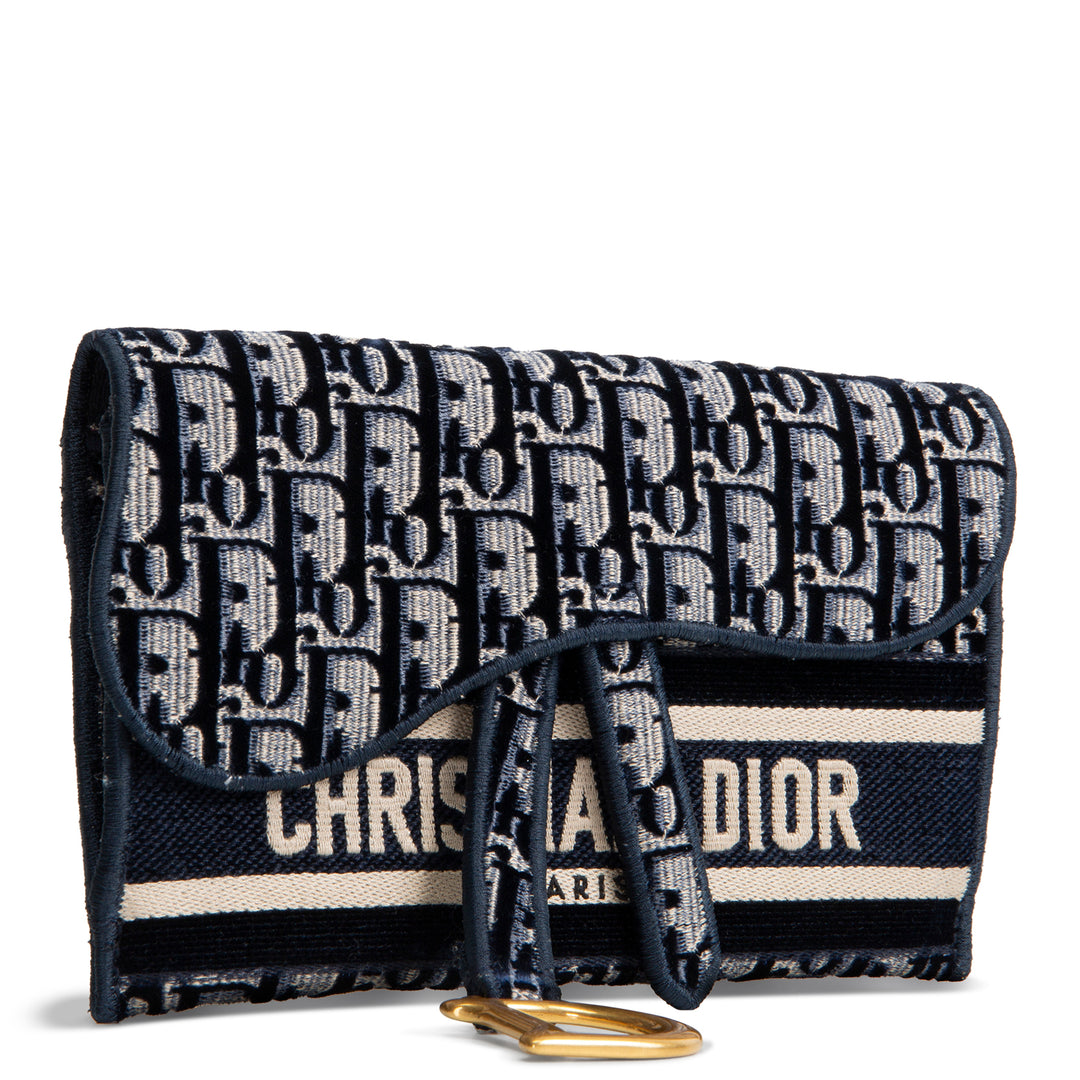DIOR Velvet Oblique Saddle Belt Bag