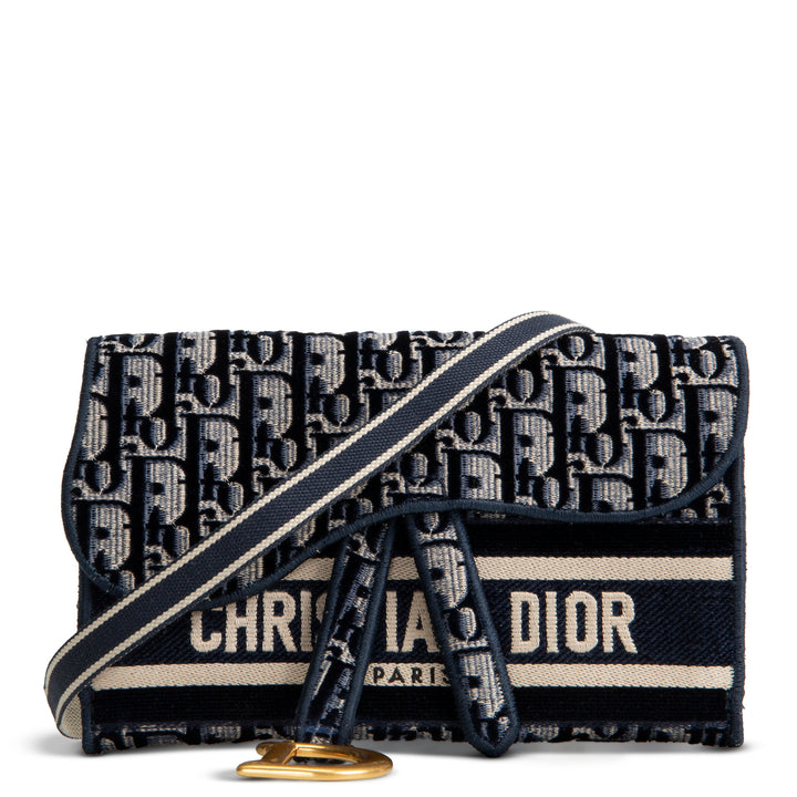 DIOR Velvet Oblique Saddle Belt Bag