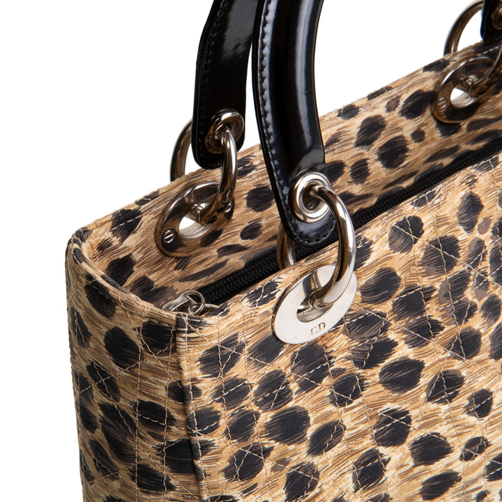 DIOR Vintage Lady Dior Medium Leopard