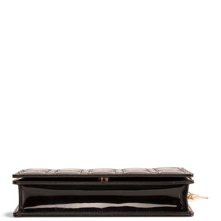 DIOR Patent Lady Pouch on Chain - Black