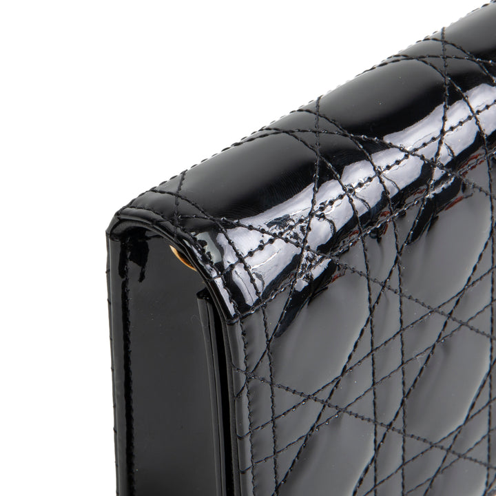 DIOR Patent Lady Pouch on Chain - Black