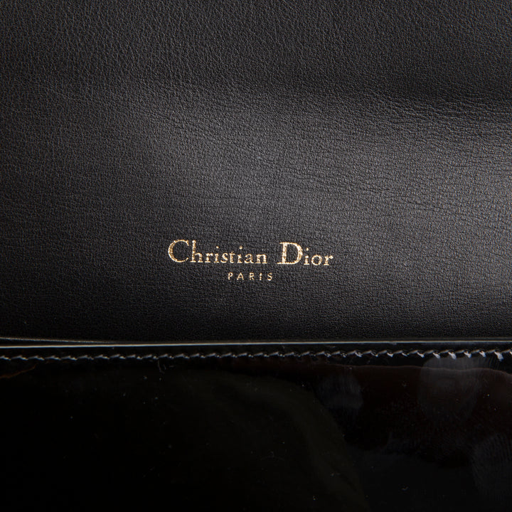 DIOR Patent Lady Pouch on Chain - Black