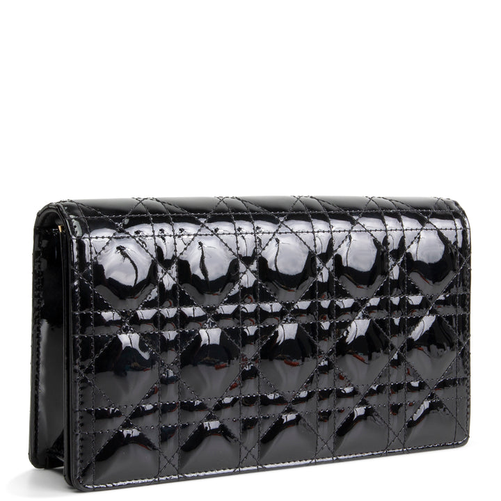 DIOR Patent Lady Pouch on Chain - Black