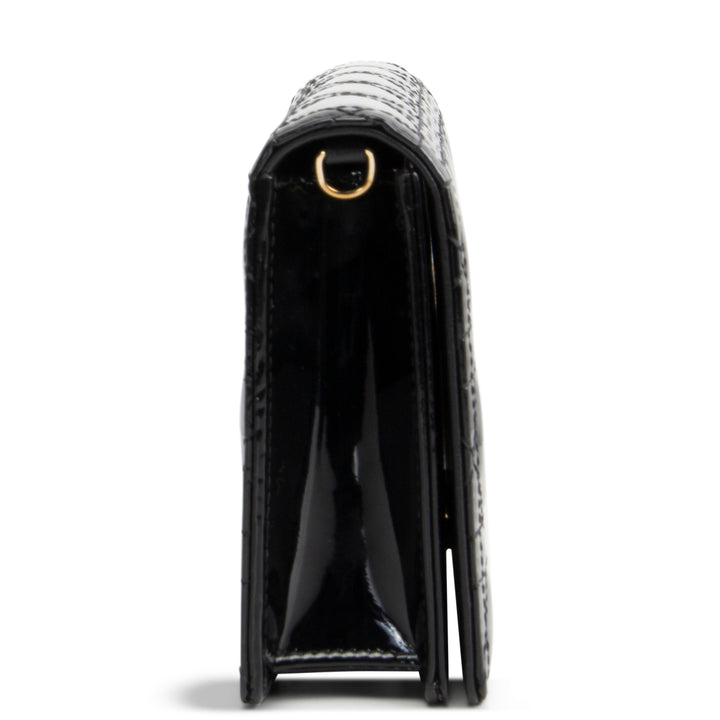 DIOR Patent Lady Pouch on Chain - Black