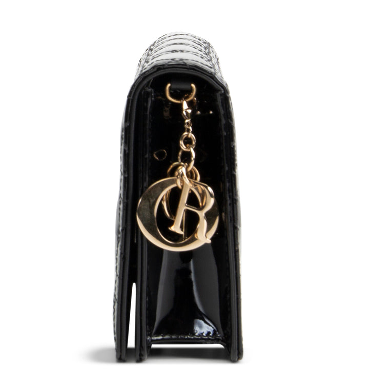 DIOR Patent Lady Pouch on Chain - Black