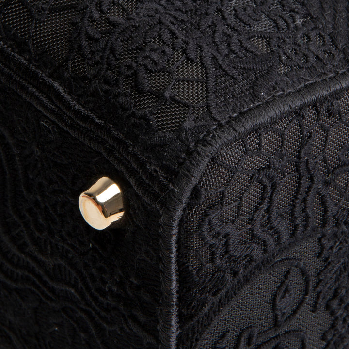 DIOR D-Lite Black Macrame Medium