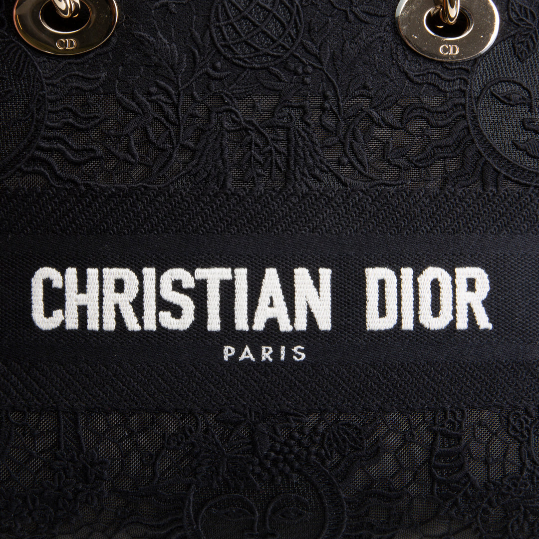 DIOR D-Lite Black Macrame Medium