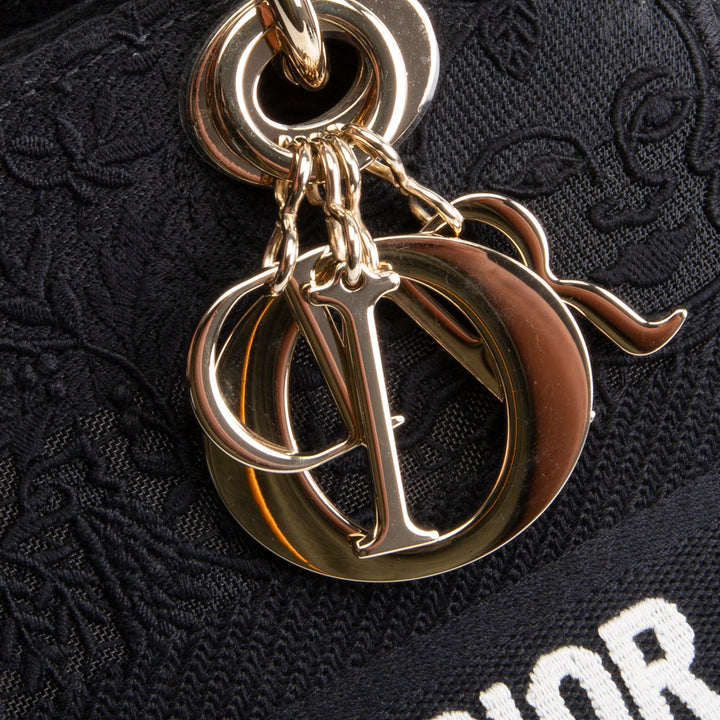 DIOR D-Lite Black Macrame Medium