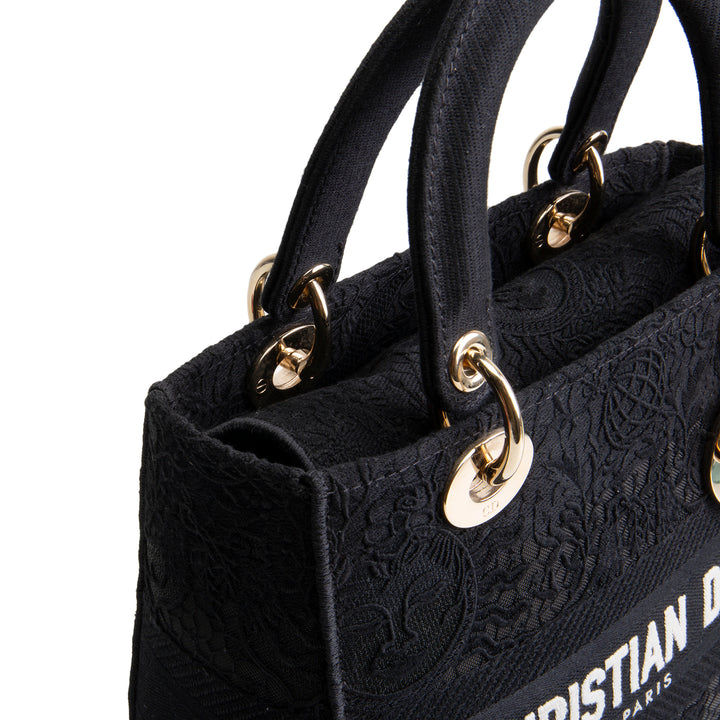 DIOR D-Lite Black Macrame Medium