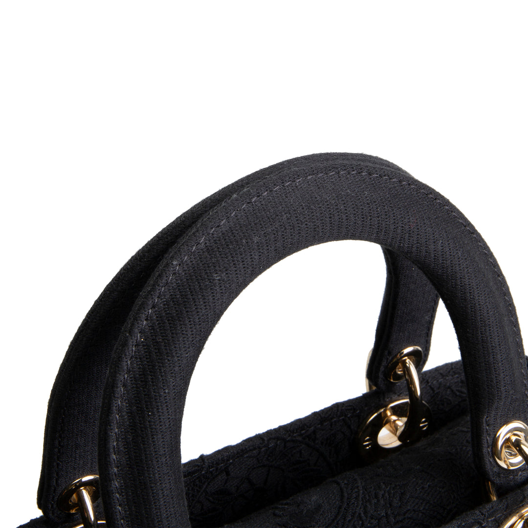 DIOR D-Lite Black Macrame Medium