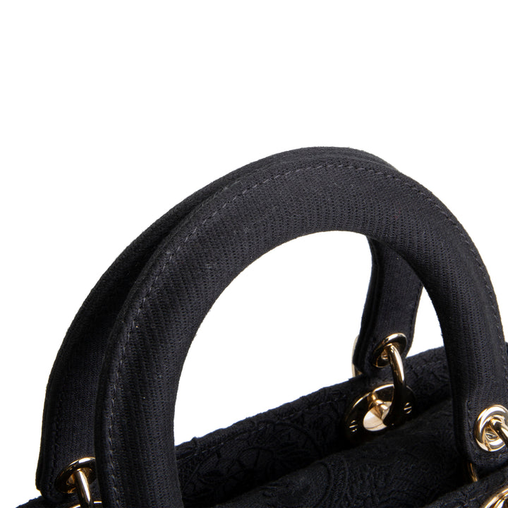 DIOR D-Lite Black Macrame Medium