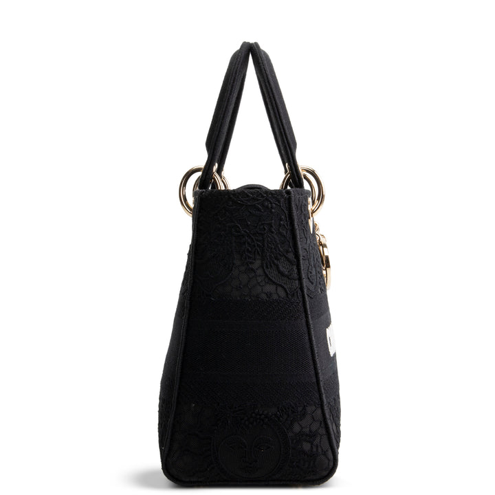 DIOR D-Lite Black Macrame Medium