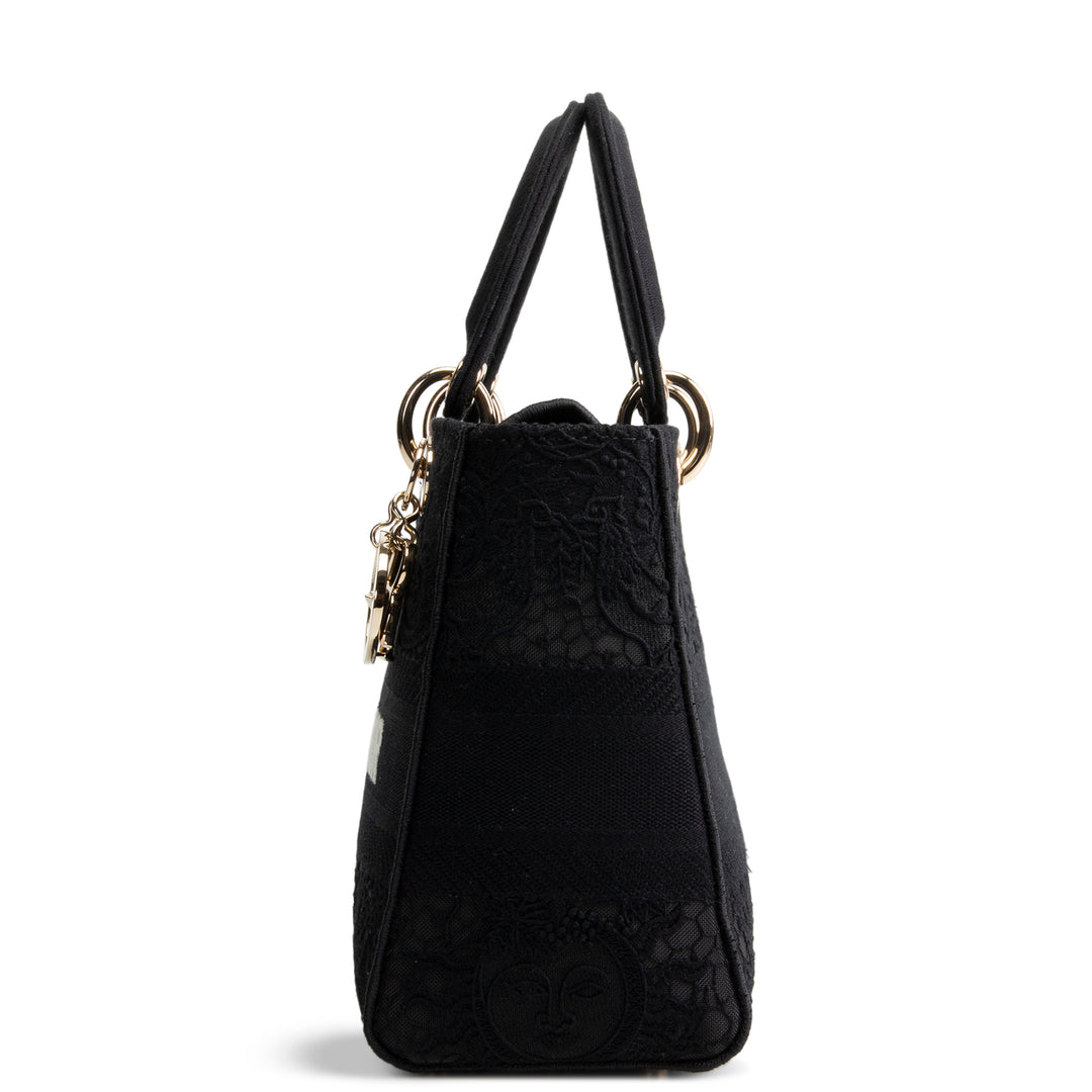 DIOR D-Lite Black Macrame Medium