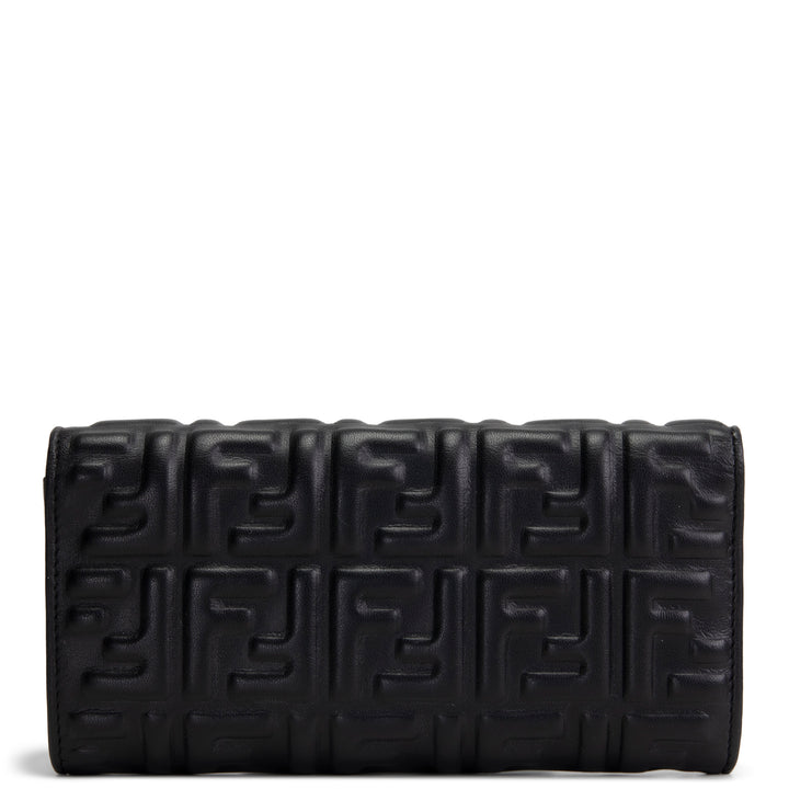 FENDI Zucca Embossed Continental Wallet - Black