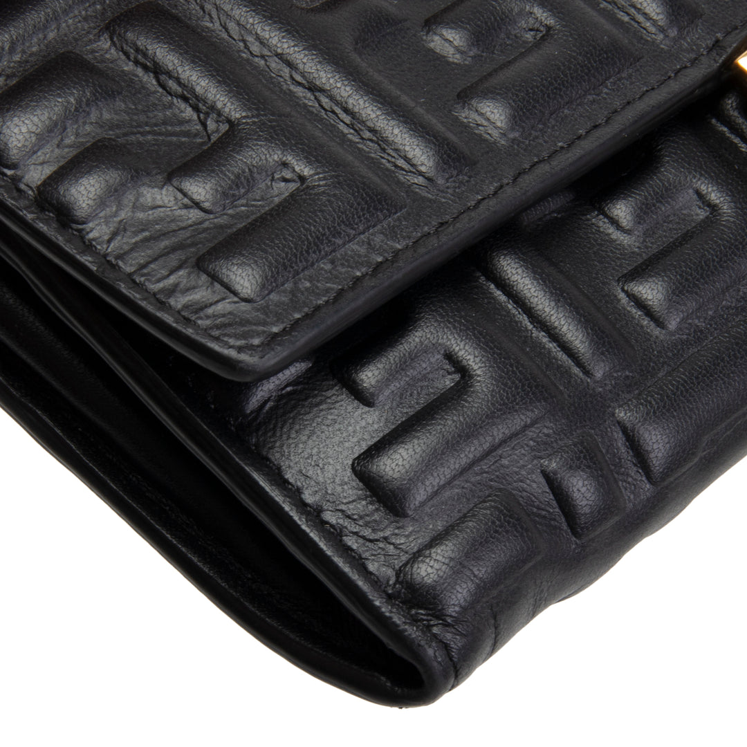 FENDI Zucca Embossed Continental Wallet - Black