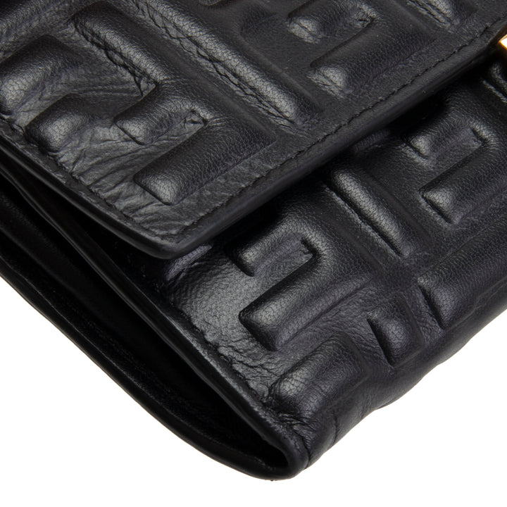 FENDI Zucca Embossed Continental Wallet - Black