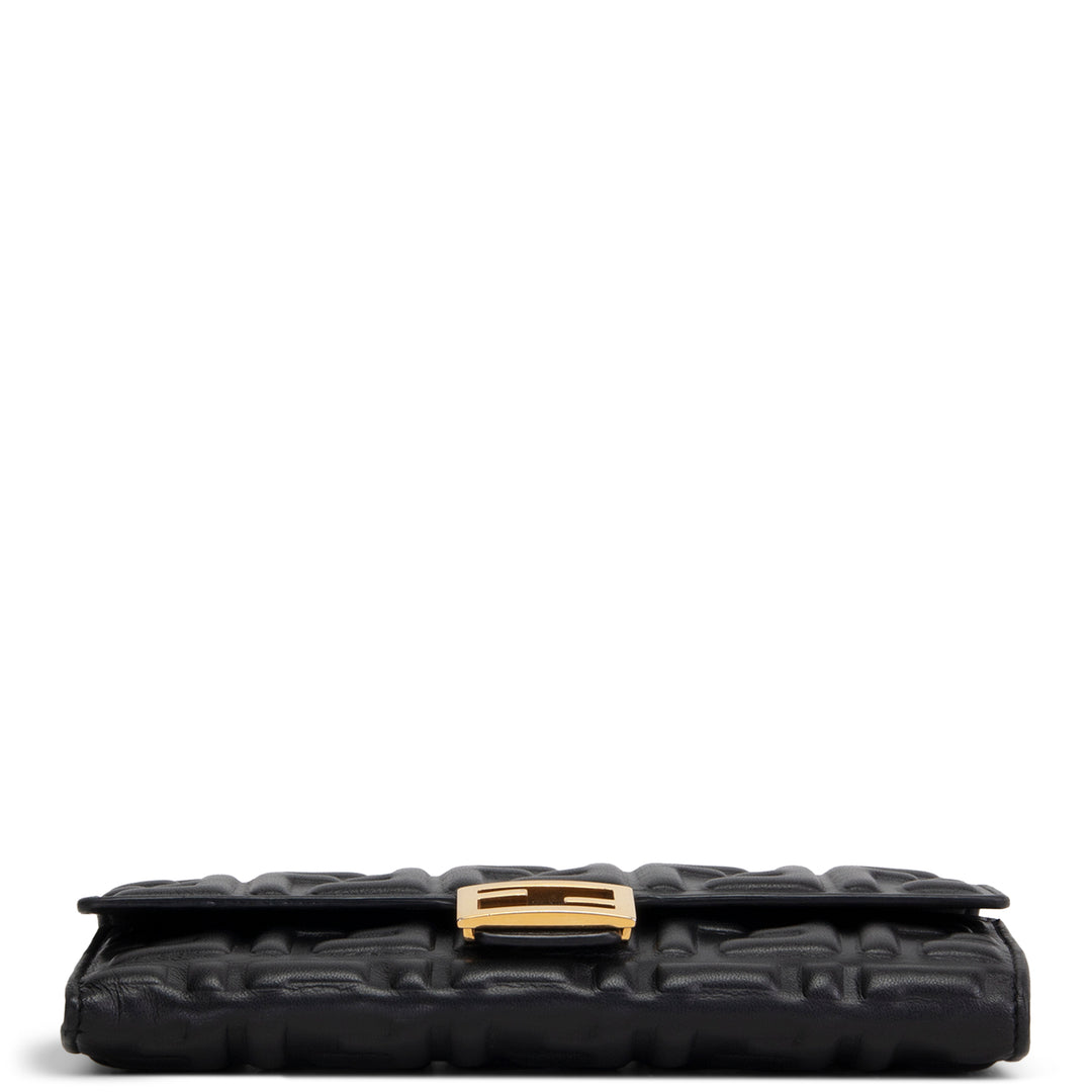 FENDI Zucca Embossed Continental Wallet - Black