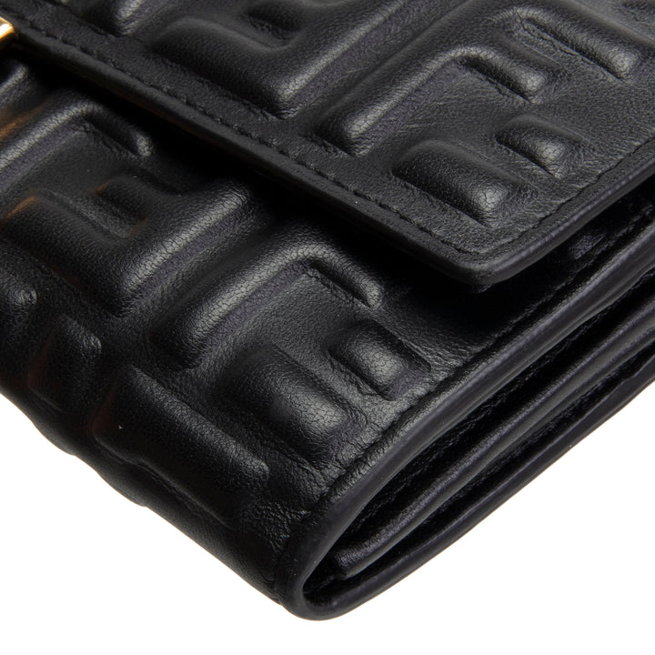 FENDI Zucca Embossed Continental Wallet - Black
