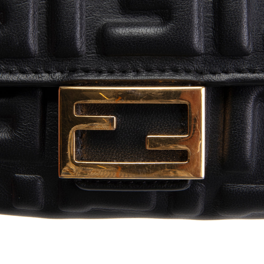 FENDI Zucca Embossed Continental Wallet - Black