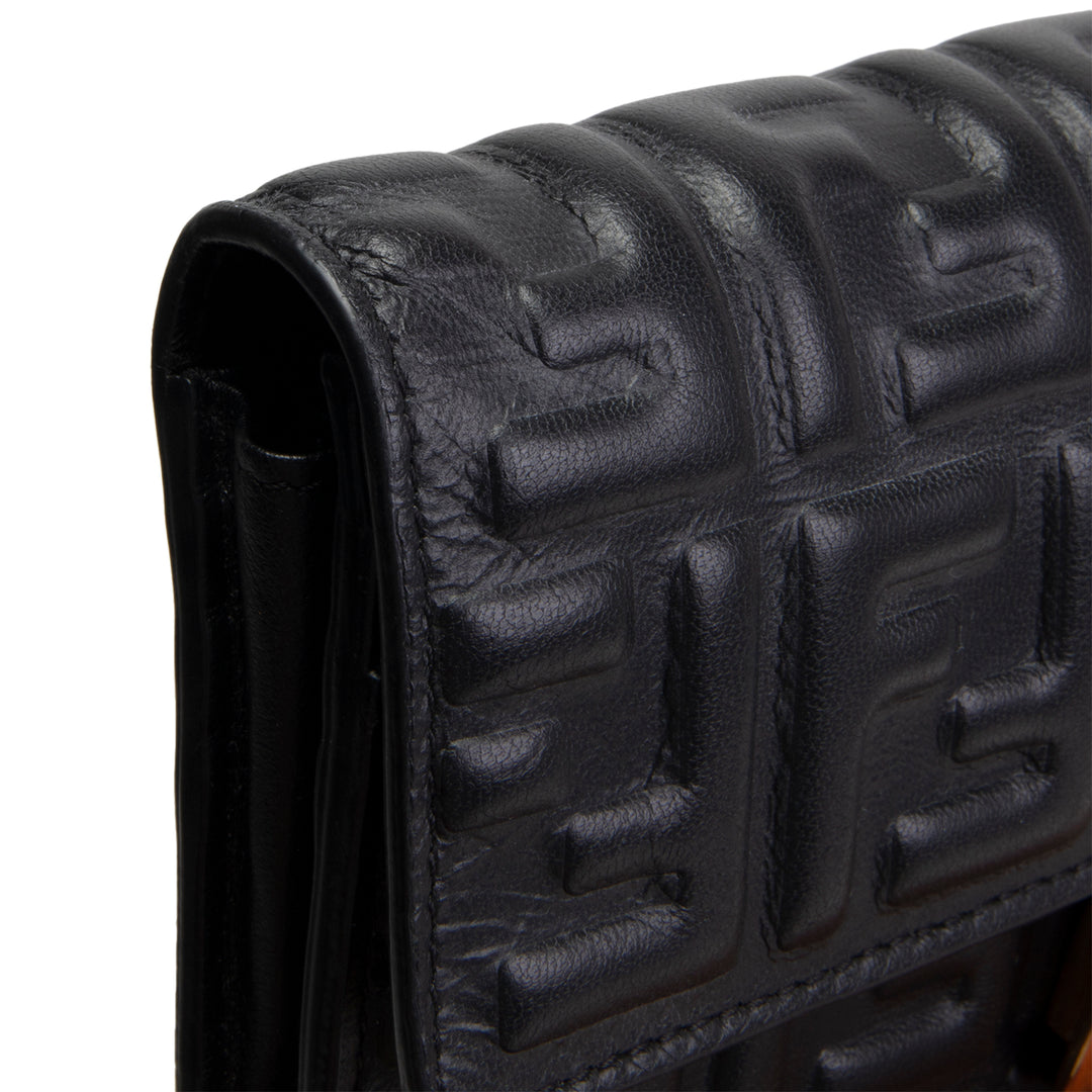 FENDI Zucca Embossed Continental Wallet - Black