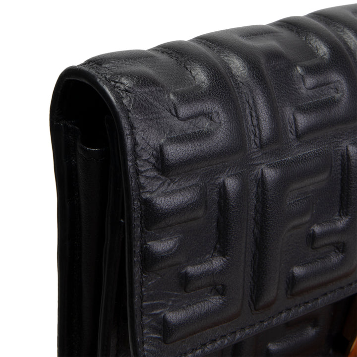FENDI Zucca Embossed Continental Wallet - Black