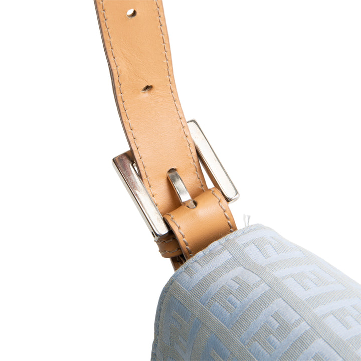 FENDI Baguette Zucchino Shoulder Bag - Baby Blue
