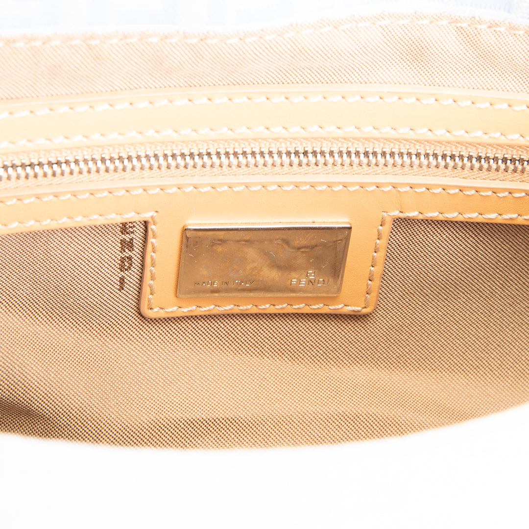 FENDI Baguette Zucchino Shoulder Bag - Baby Blue