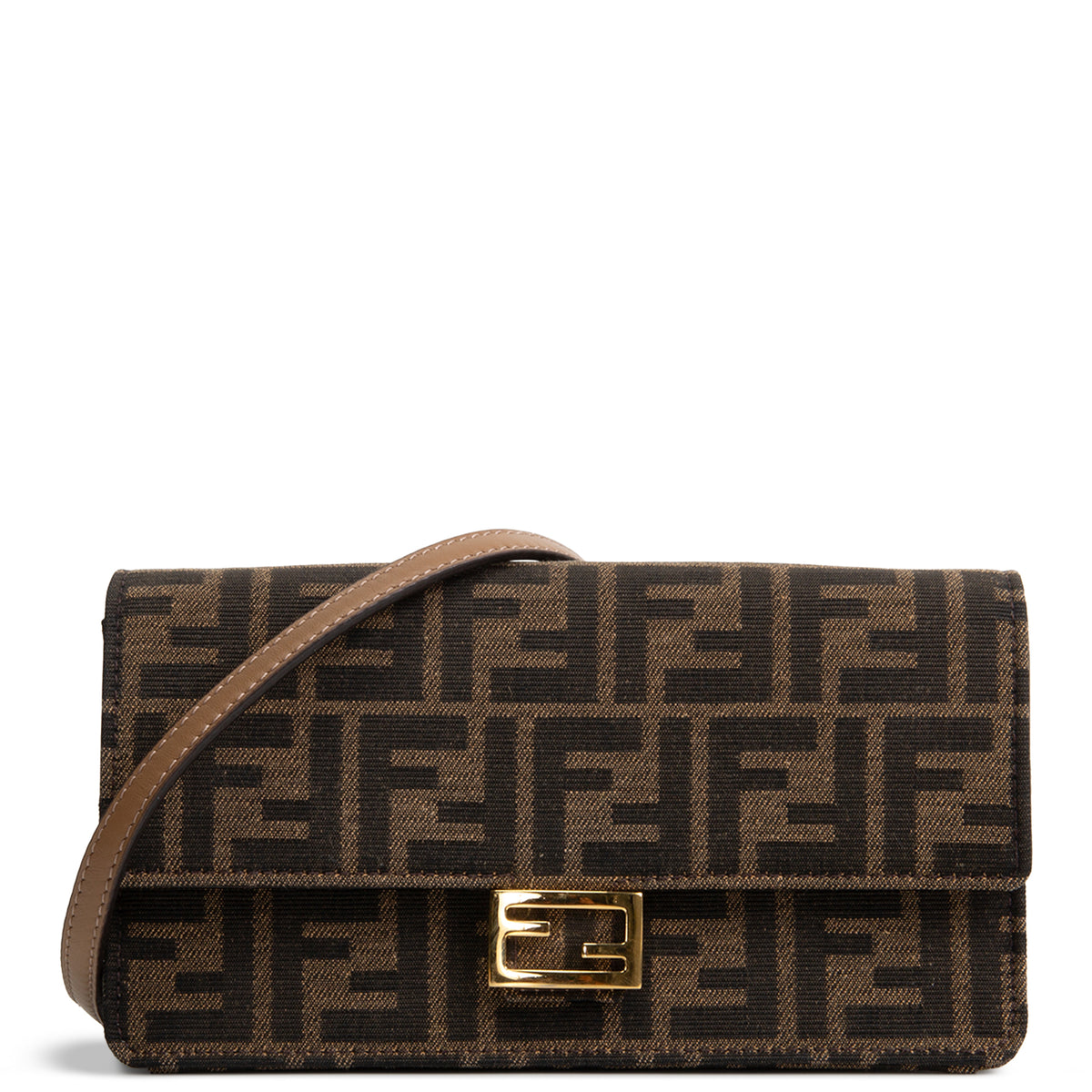 FENDI Zucca Wallet on Chain Baguette Shoulder Bag - Tobacco