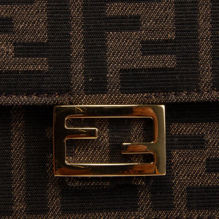 FENDI Zucca Wallet on Chain Baguette Shoulder Bag - Tobacco