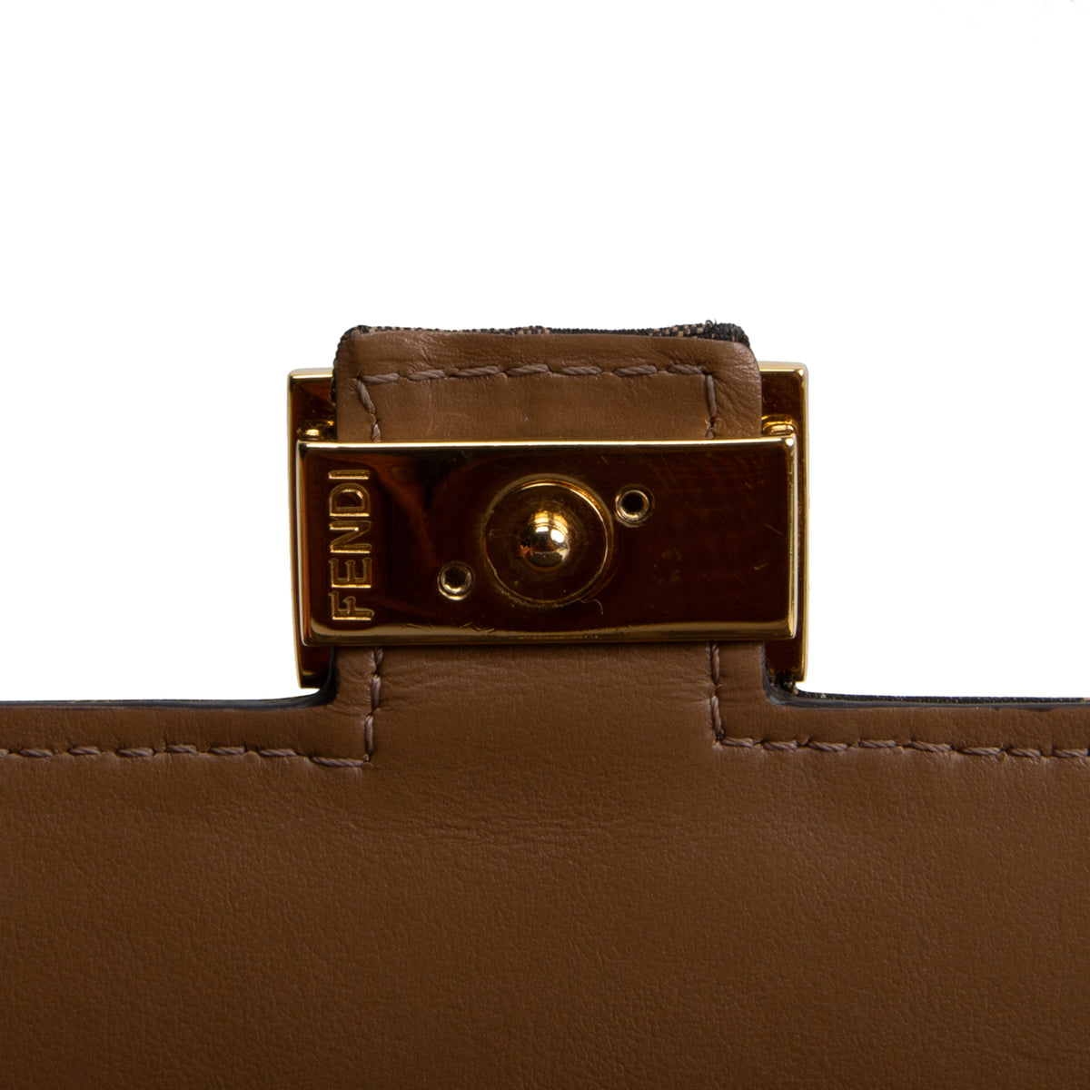 FENDI Zucca Wallet on Chain Baguette Shoulder Bag - Tobacco