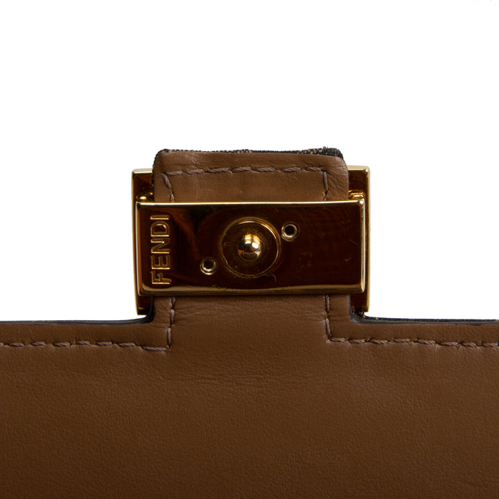 FENDI Zucca Wallet on Chain Baguette Shoulder Bag - Tobacco