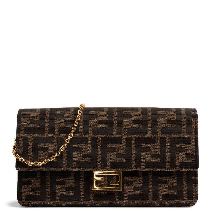 FENDI Zucca Wallet on Chain Baguette Shoulder Bag - Tobacco
