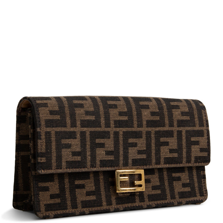 FENDI Zucca Wallet on Chain Baguette Shoulder Bag - Tobacco