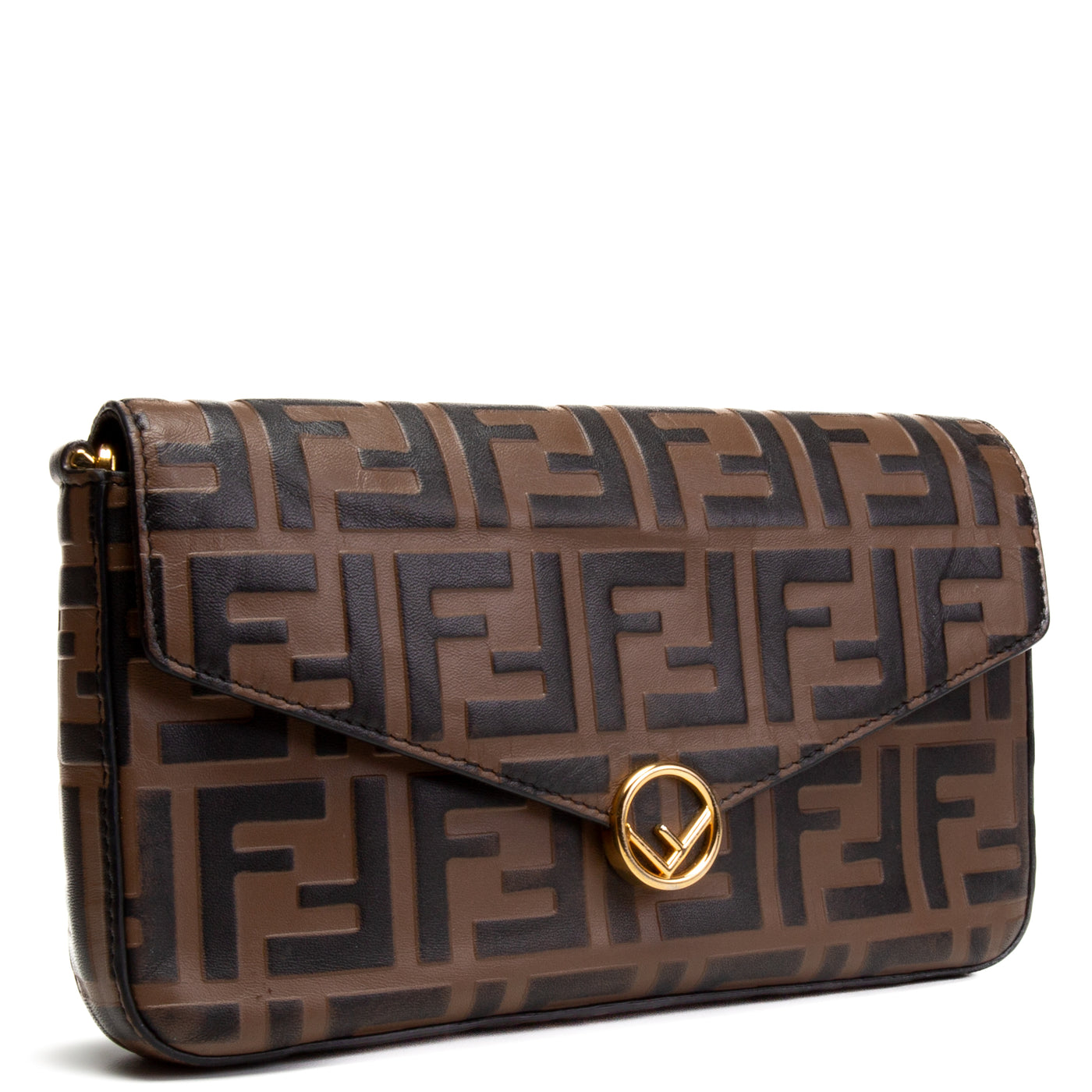 FENDI F Is Fendi Soft Zucca Embossed Wallet On Chain Crossbody OUTLET FINAL SALE