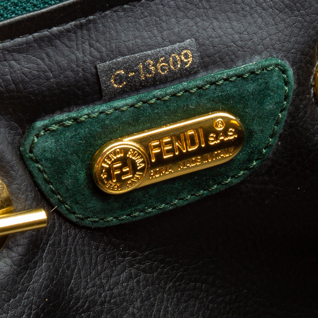 FENDI Vintage Spiral Pasta Suede Mini Bag - Green - OUTLET FINAL SALE