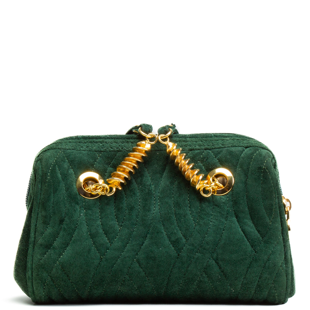 FENDI Vintage Spiral Pasta Suede Mini Bag - Green - OUTLET FINAL SALE