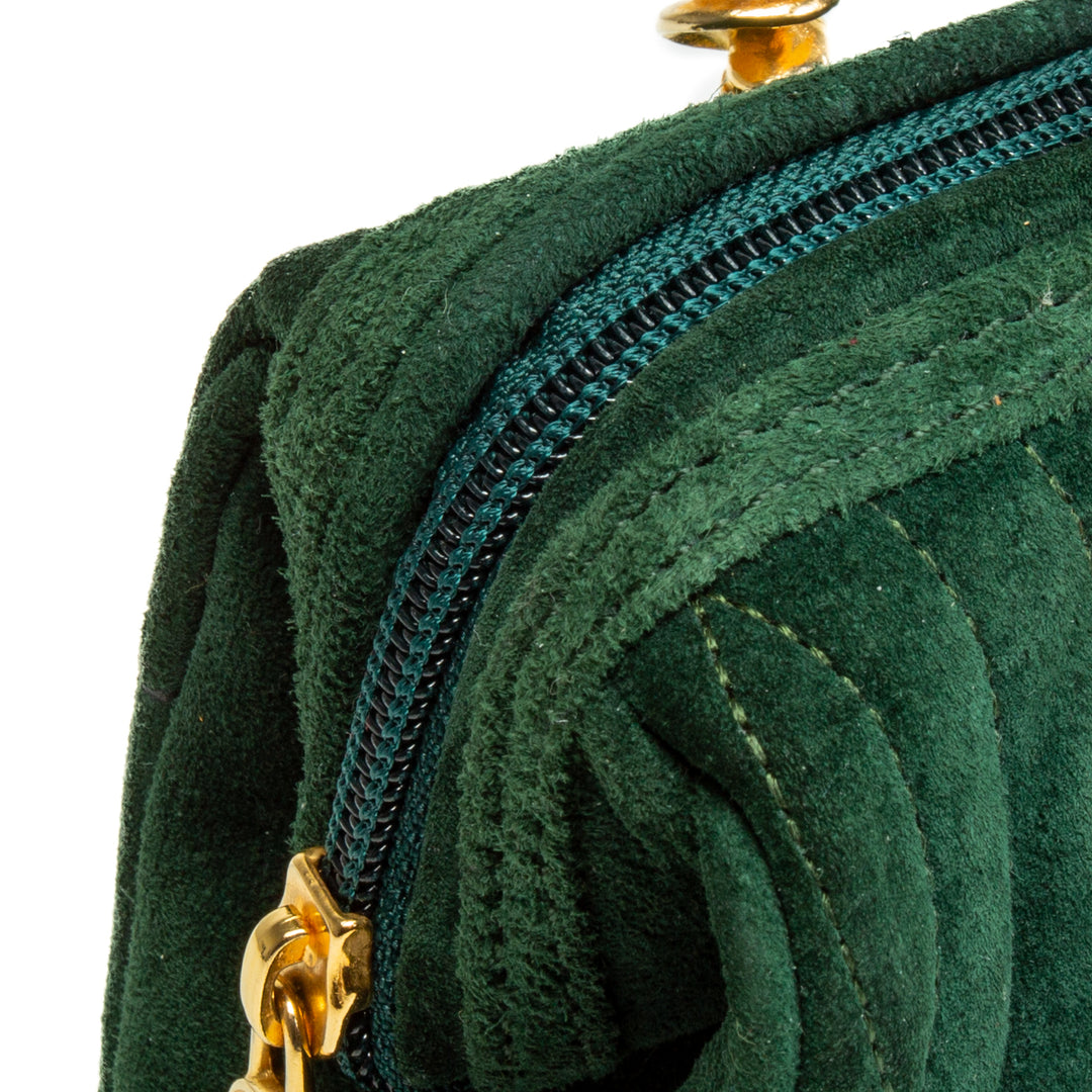 FENDI Vintage Spiral Pasta Suede Mini Bag - Green - OUTLET FINAL SALE