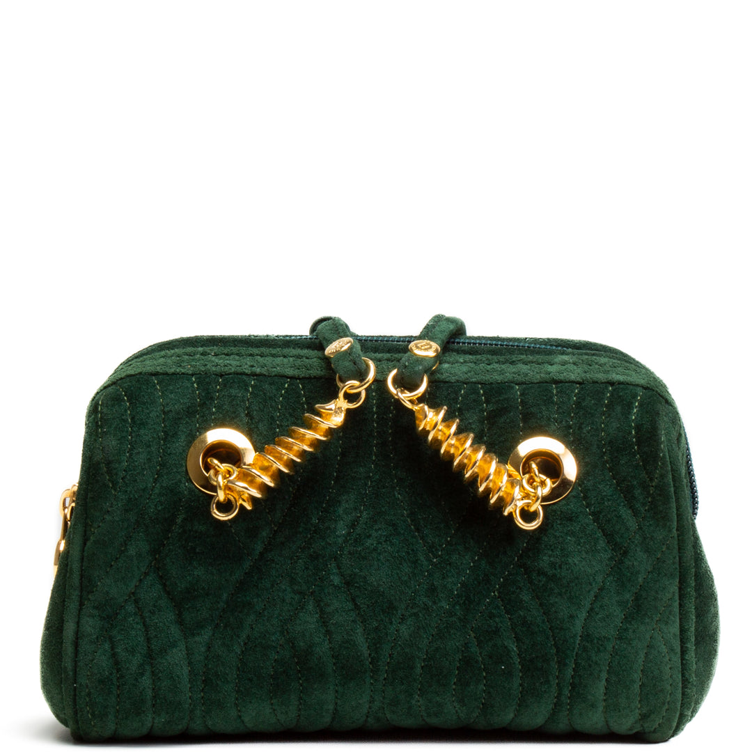 FENDI Vintage Spiral Pasta Suede Mini Bag - Green - OUTLET FINAL SALE