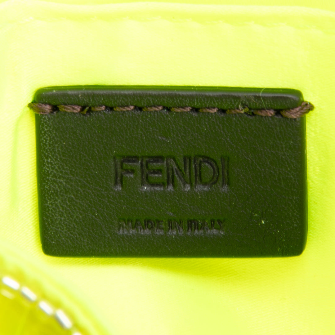 FENDI Sequin Nano Baguette Bag Charm - Neon Yellow