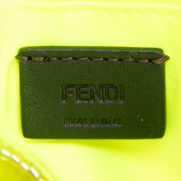 FENDI Sequin Nano Baguette Bag Charm - Neon Yellow