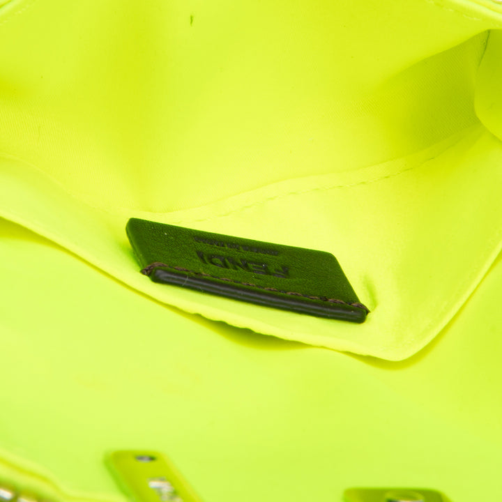 FENDI Sequin Nano Baguette Bag Charm - Neon Yellow